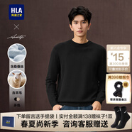 海瀾之家（HLA）長(cháng)袖針織衫男裝25秋冬季輕商務(wù)含羊毛含桑蠶絲保暖上衣服男士毛衣 含羊毛含桑蠶絲-黑色17 L /175建議69-75kg