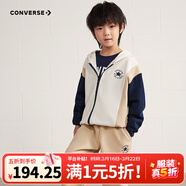 Converse匡威兒童裝男童套裝秋季新款中大童外套褲子兩件套潮 古典白 160 /80 【建議身高158-170cm】