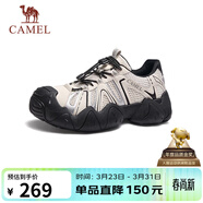 駱駝（CAMEL）云山1代戶(hù)外春夏徒步登山休閑丑萌鞋情侶 G25M076104 米白/黑 37