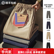 馬登工裝Easypants軟殼防水加絨長(cháng)褲子男春冬抗靜電直筒褲男士休閑褲 卡其色 【工裝褲男款/加厚防風(fēng)褲/美拉德梭織男褲】 S （偏大，可參考尺碼表）