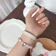 【可刻字】真皮小狗手環(huán)小狗碎花帶鈴鐺鏈條簡(jiǎn)約choker情侶手環(huán) 白色 13cm（手圍尺寸）