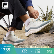 FILA斐樂(lè )男鞋運動(dòng)鞋雪狼2+戶(hù)外越野跑鞋2025秋季新款抽繩舒適跑步鞋 灰白/陰云灰-MP 41