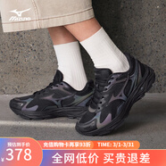 美津濃（MIZUNO）RACER S 軟底輕便運動(dòng)跑步鞋男女同款緩震透氣休閑慢跑鞋 01/黑色 38 (240mm)