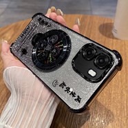 睿思派適用oppoa6s手機殼oppoa6i十保護a6i+硅膠套a6s帶鏡頭膜全包5g氣囊防摔PLT120透明oppo男女s5g加支 【閃粉-炫酷黑】八方來(lái)財 +全屏鋼膜+旋轉風(fēng)生水起 OPPO A6S