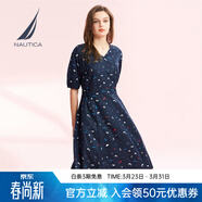諾帝卡（NAUTICA）【商場(chǎng)同款】女裝春夏新款萊賽爾親膚透氣休閑連衣裙女41DO04 藏青色4NV S