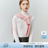 范思藍恩22FS4378親膚軟糯半高領(lǐng)修身打底衫女秋冬內搭長(cháng)袖針織衫 本白色 M