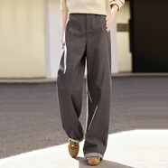 塔馳密司（touchmiss）TOUCH MISS2026春季百搭高腰牛仔褲女復古遮跨顯瘦長(cháng)款拖地闊腿褲 軍綠色 L