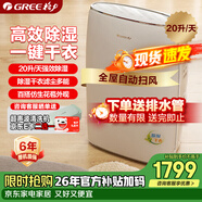 格力（GREE）【干衣除濕】除濕機抽濕機家用20升/天單間≤40㎡低噪除潮回南天除霉干衣智能控濕24H定時(shí)DH20EF