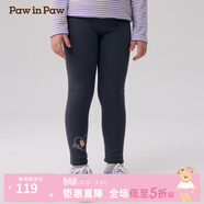 PawinPaw卡通小熊童裝秋冬女童加絨針織褲休閑打底褲舒適 D/Grey深灰色/17 150 cm