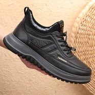 秦匠秋冬老北布鞋男棉鞋加厚保暖防滑爸爸運動(dòng)棉靴休閑平底防風(fēng)男鞋 Y9002黑色加絨款 45 45