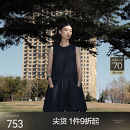 JNBY/江南布衣25夏連衣裙無(wú)袖牛仔異型圓領(lǐng)自然簡(jiǎn)約寬松5P5G10650 991/牛仔藏青 XL