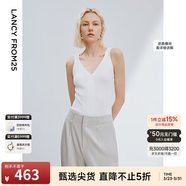 朗姿法式氣質(zhì)別致高級感外穿復古背心吊帶內搭打底上衣夏季新款女 白色2 L