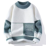 仿貂絨毛衣男冬季加厚圓領(lǐng)修身保暖織衫毛衣底衫學(xué)生 綠色9826雙面絨 M M