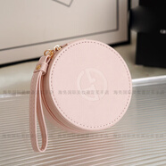 阿瑪尼（ARMANI）紅色粉色氣墊包贈品掛飾化妝包 精致小巧圓形零錢(qián)包 粉色皮革