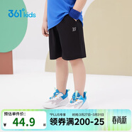 361°兒童短褲夏季男女童3-12歲透氣運動(dòng)褲梭織五分褲 黑 120