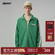 BJHG不計后果春環(huán)保麂皮絨夾克男潮牌反光條撞色拼接休閑寬松運動(dòng)外套 綠色（尺碼偏大，建議拍小一碼） XL