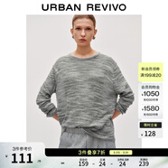 UR冬季新款女裝慵懶休閑格雷系寬松長(cháng)袖針織衫UWJ950089 淺灰花灰 M