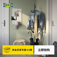 宜家（IKEA）ALGANAS艾佳奈斯衣帽架鞋架臥室落地立式掛衣架衣服架學(xué)生宿舍 黑色2件套門(mén)廳家具