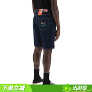KENZO/高田賢三 潮牌刺繡男士時(shí)尚百搭短褲牛仔褲 FE55DS3366A1 深藍 DM 29