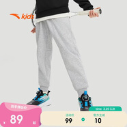 安踏兒童褲子男女大童冬季加絨保暖針織運動(dòng)長(cháng)褲A72447703