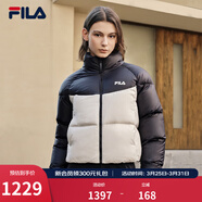 FILA官方女士羽絨服冬季新款運動(dòng)短款寬松保暖立領(lǐng)外套 傳奇藍-NV L 170/88A/L