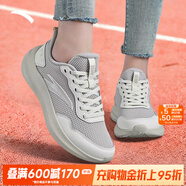 安踏（ANTA）運動(dòng)鞋女鞋晴空春夏季透氣網(wǎng)面輕質(zhì)跳繩健身通勤休閑鞋跑步鞋子女 【透氣網(wǎng)面-晴空】沙丘灰/粗麻灰-8 36.5