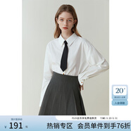 范思藍恩23FS11193 學(xué)院風(fēng)減齡百褶短裙女春秋季高腰a字半身裙子 高級灰 XL