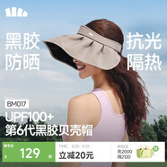 蕉下（beneunder）遮陽(yáng)帽子女黑膠貝殼防曬帽男太陽(yáng)帽便攜空頂帽大帽檐全臉遮陽(yáng) 灰