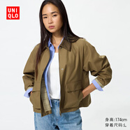 優(yōu)衣庫女裝休閑短茄克/巴恩風(fēng)外套夾克早春26春夏483807 484664 483807/33卡其色 L