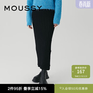 moussy 新品簡(jiǎn)約歐美風(fēng)側開(kāi)叉針織半身裙女010FAS70-7080 020黑色 00020/F