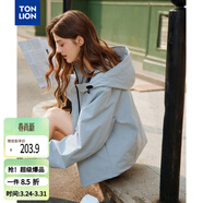 唐獅（TonLion）2026春季女連帽超短款外套長(cháng)袖拉鏈寬松型日常通勤風(fēng)時(shí)尚流行