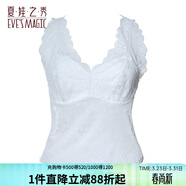 夏娃之秀背心女性感蕾絲打底內搭V領(lǐng)舒適外穿學(xué)生無(wú)袖吊帶美背裹胸法式 白色(J4015) M