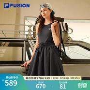 FILA FUSION斐樂(lè )潮牌女子連衣裙2025夏季休閑工裝無(wú)袖連身裙 瀝青灰-CC XL 175/92A/XL