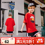 Converse匡威兒童裝男童短袖T恤涼感夏季新款女童夏裝中大童半袖t 學(xué)院紅 110 /52 【建議身高98-104cm】