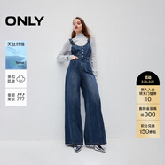 ONLY秋季休閑百搭顯瘦高腰背帶褲牛仔褲女|12437M004 J35 復古牛仔 L L標準褲長(cháng)