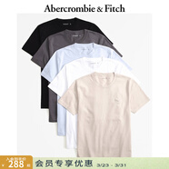 Abercrombie & Fitch經(jīng)典小麋鹿圖案5件組合裝美式短袖T恤夏男裝女裝124-4176 藍色 L (180/108A)