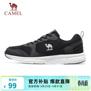 駱駝（CAMEL）網(wǎng)面透氣跑步女鞋輕量健步運動(dòng)鞋子 CD2223L6852 黑色 38