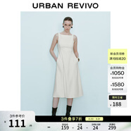 UR秋季新款女裝法式氣質(zhì)通勤一字領(lǐng)無(wú)袖連衣裙UWM750004 米白 S