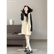 vimadtly學(xué)院風(fēng)無(wú)袖針織背心連衣裙女秋冬2025新款小個(gè)子寬松中長(cháng)款毛衣裙 背心裙 XL