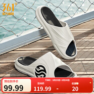 361°拖鞋男女AG運動(dòng)涼鞋軟彈耐磨居家防滑運動(dòng)拖鞋涉水情侶拖鞋沙灘鞋 羽毛白/烏黑色【男】 42