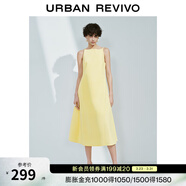 UR春季新款女裝法式氣質(zhì)后拉鏈收腰無(wú)袖連衣裙UWM750031 天藍 S