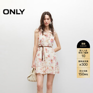 ONLY2025夏季新款碎花荷葉邊無(wú)袖收腰短裙連衣裙女|125307013 HB5 迪拉 M