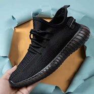 361°透氣椰子鞋男350跑步運動(dòng)休閑鞋網(wǎng)布軟底網(wǎng)面鞋韓版潮男 F08全黑 35