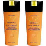 柏氏夏季戶(hù)外隔離防曬霜保濕清爽護膚乳霜 白無(wú)瑕隔離防曬乳60g綠色（2瓶）