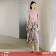 顏域（YANYEE）復古印花長(cháng)裙女神半身裙2026年新款夏裝寬松顯瘦碎花裙百褶裙 粉花 2XL