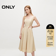 ONLY夏季休閑百搭方領(lǐng)修身中長(cháng)款吊帶連衣裙女|124207134 HH9 骨白色 S (160) 80A