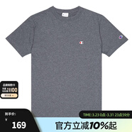 Champion冠軍棉T恤男夏季美式復古運動(dòng)情侶圓領(lǐng)簡(jiǎn)約多巴胺穿搭短袖上衣女 深灰 S