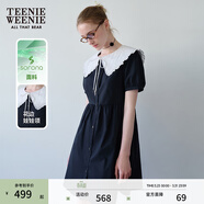 Teenie Weenie小熊女裝夏裝甜美少女感娃娃領(lǐng)學(xué)院風(fēng)休閑連衣裙 藏青色 M
