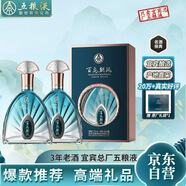 五糧液股份寶石藍濃香型白酒52度500ml2瓶禮盒商務(wù)宴請高端純糧送禮酒