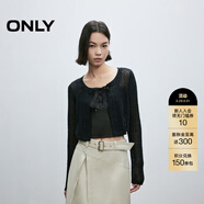 ONLY2025秋季新款氣質(zhì)百搭顯瘦短款套裝罩衫雪紡衫女|1251WS001 H1Z黑色 XS